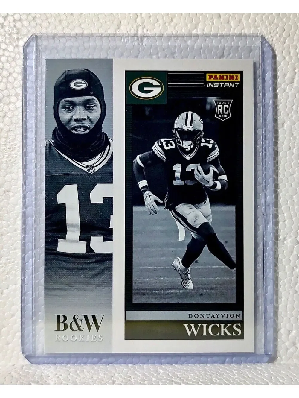 Dontayvion Wicks 2023 Panini NFL #29 Black & White Rookies Card Packers 1/216